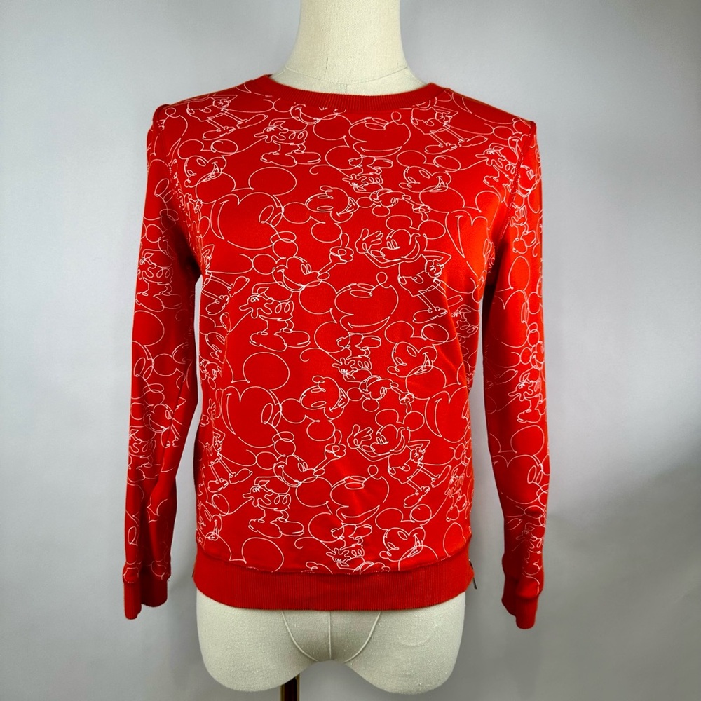 Adam + Yve Kids Disney Sweatshirt, Mickey Mouse, Red/White,Zipper, Youth Size 10